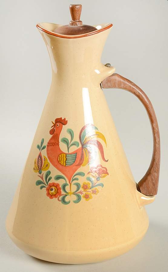 Reveille (Red Trim) Carafe & Lid by Taylor, Smith & Taylor (Ts&T)-1