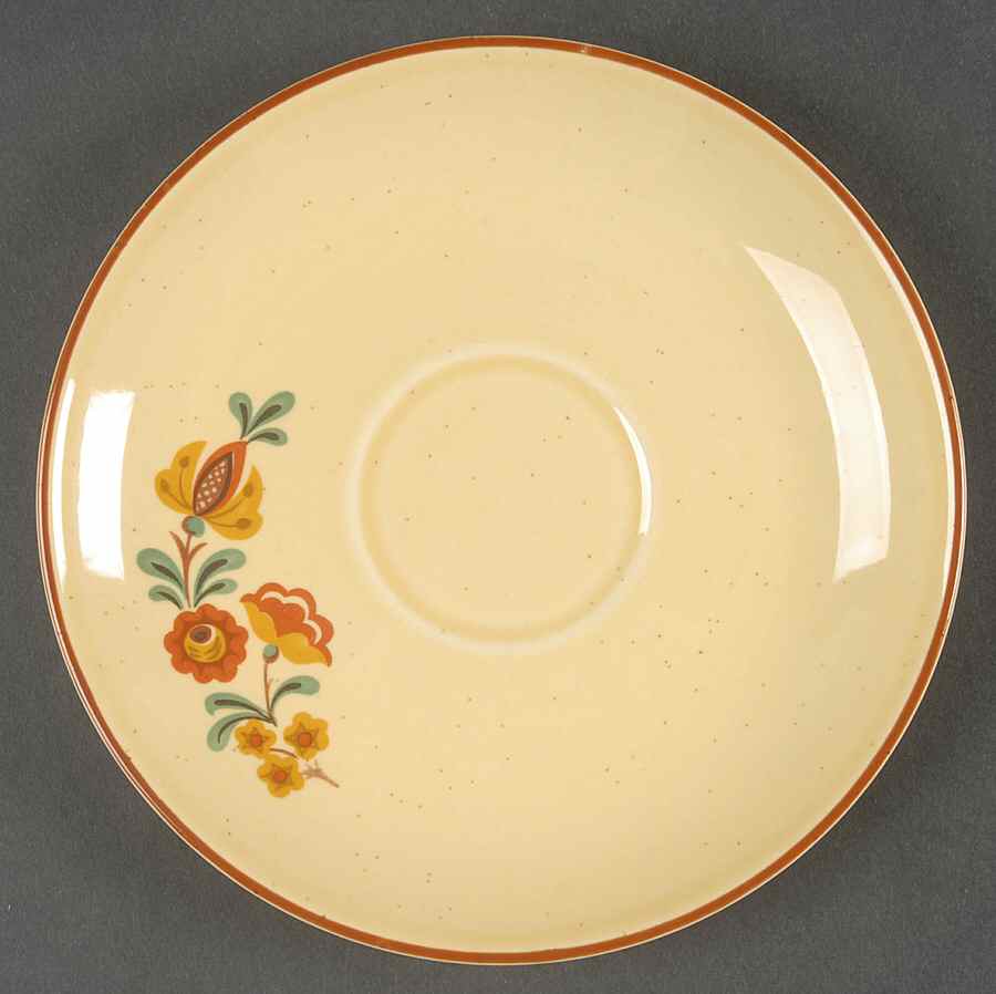 Reveille (Red Trim) Saucer for Flat Cup by Taylor, Smith & Taylor (Ts&T)-1