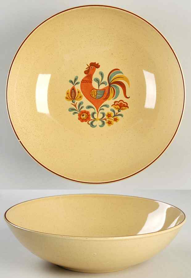 Reveille (Red Trim) 9" Round Vegetable Bowl by Taylor, Smith & Taylor (Ts&T)-1