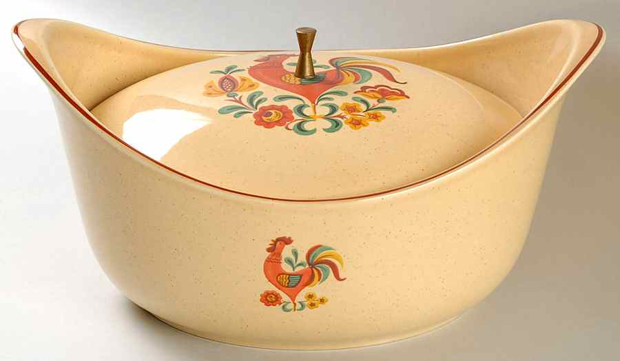 Reveille (Red Trim) Oval Covered Vegetable by Taylor, Smith & Taylor (Ts&T)-1