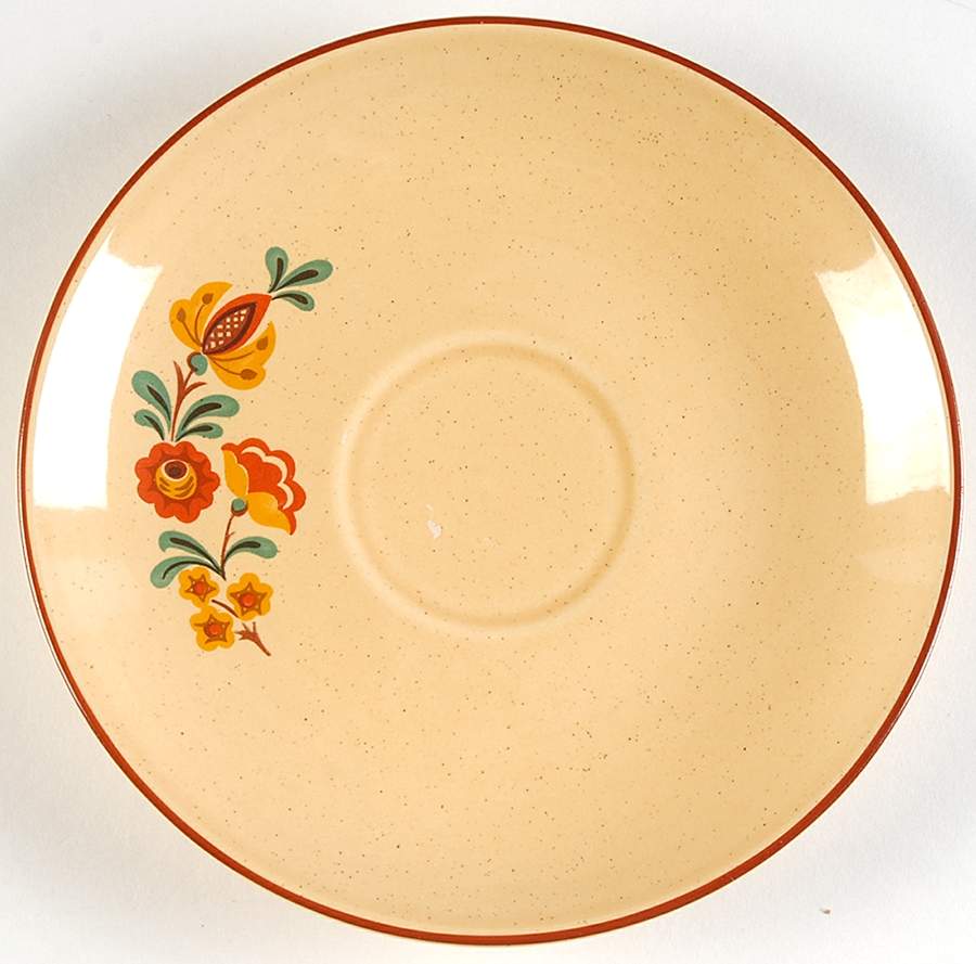 Reveille (Red Trim) Saucer for Flat Cup by Taylor, Smith & Taylor (Ts&T)-1