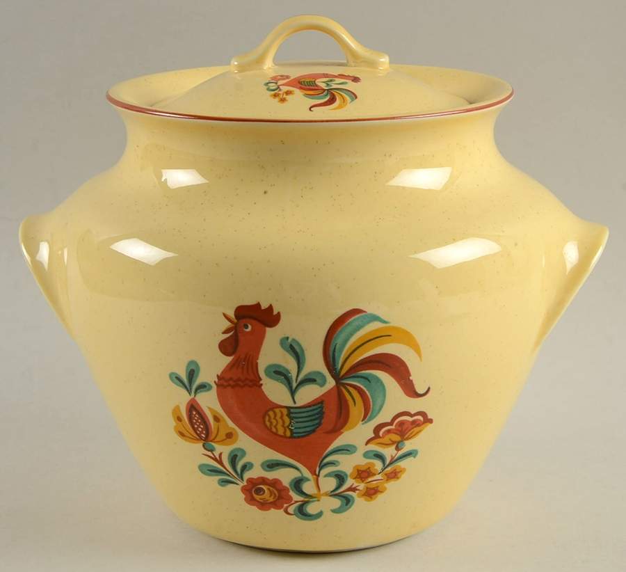 Reveille (Red Trim) Cookie Jar & Lid by Taylor, Smith & Taylor (Ts&T)-1