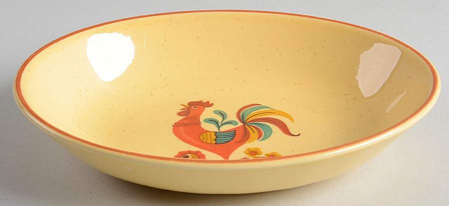 Reveille (Red Trim) 7" Oval Vegetable Bowl by Taylor, Smith & Taylor (Ts&T)-1