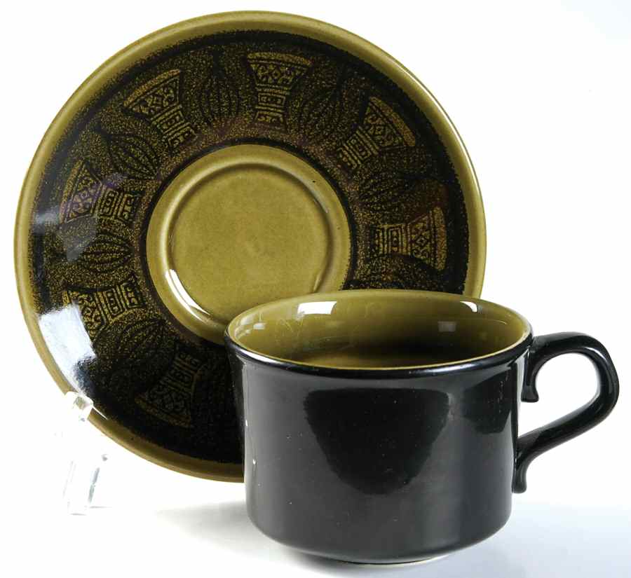 Riviera Flat Cup & Saucer Set by Taylor, Smith & Taylor (Ts&T)-1