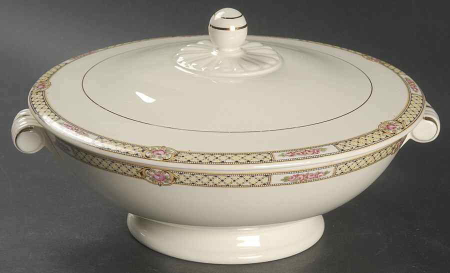 Rose Lattice Round Covered Vegetable by Taylor, Smith & Taylor (Ts&T)-1