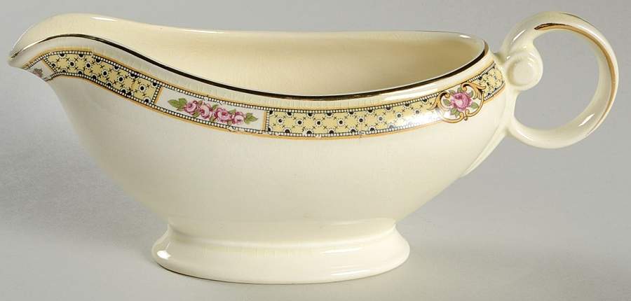 Rose Lattice Gravy Boat by Taylor, Smith & Taylor (Ts&T)-1