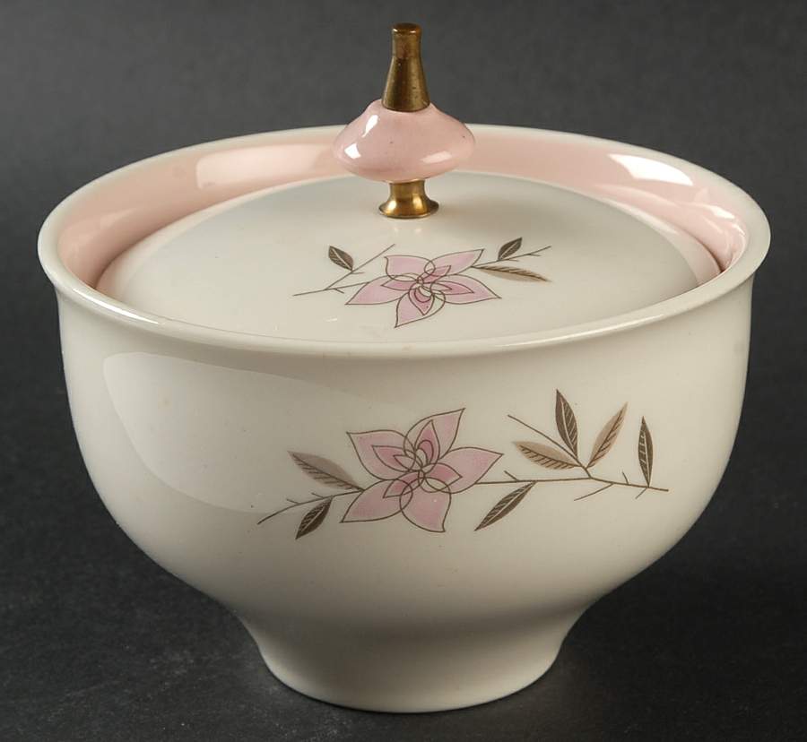 Rose Sachet Sugar Bowl & Lid by Taylor, Smith & Taylor (Ts&T)-1