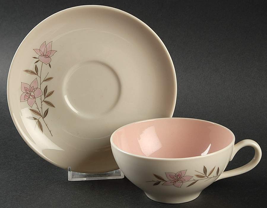 Rose Sachet Flat Cup & Saucer Set by Taylor, Smith & Taylor (Ts&T)-1