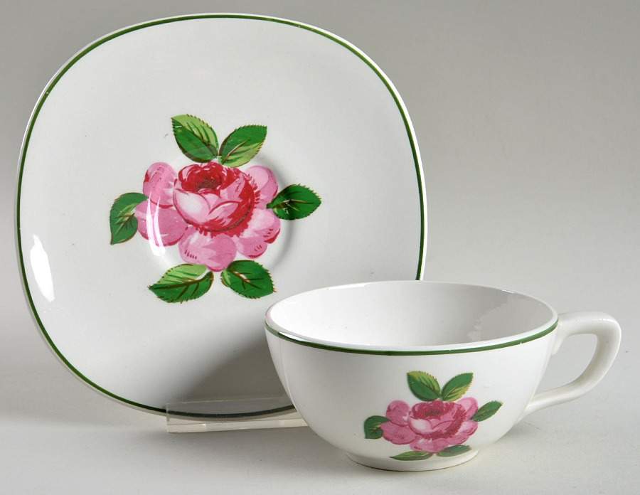Rosemont Flat Cup & Saucer Set by Taylor, Smith & Taylor (Ts&T)-1