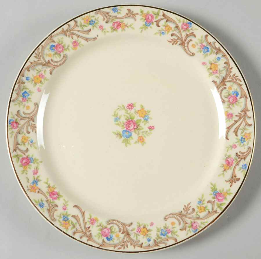Scroll Border Salad Plate by Taylor, Smith & Taylor (Ts&T)-1