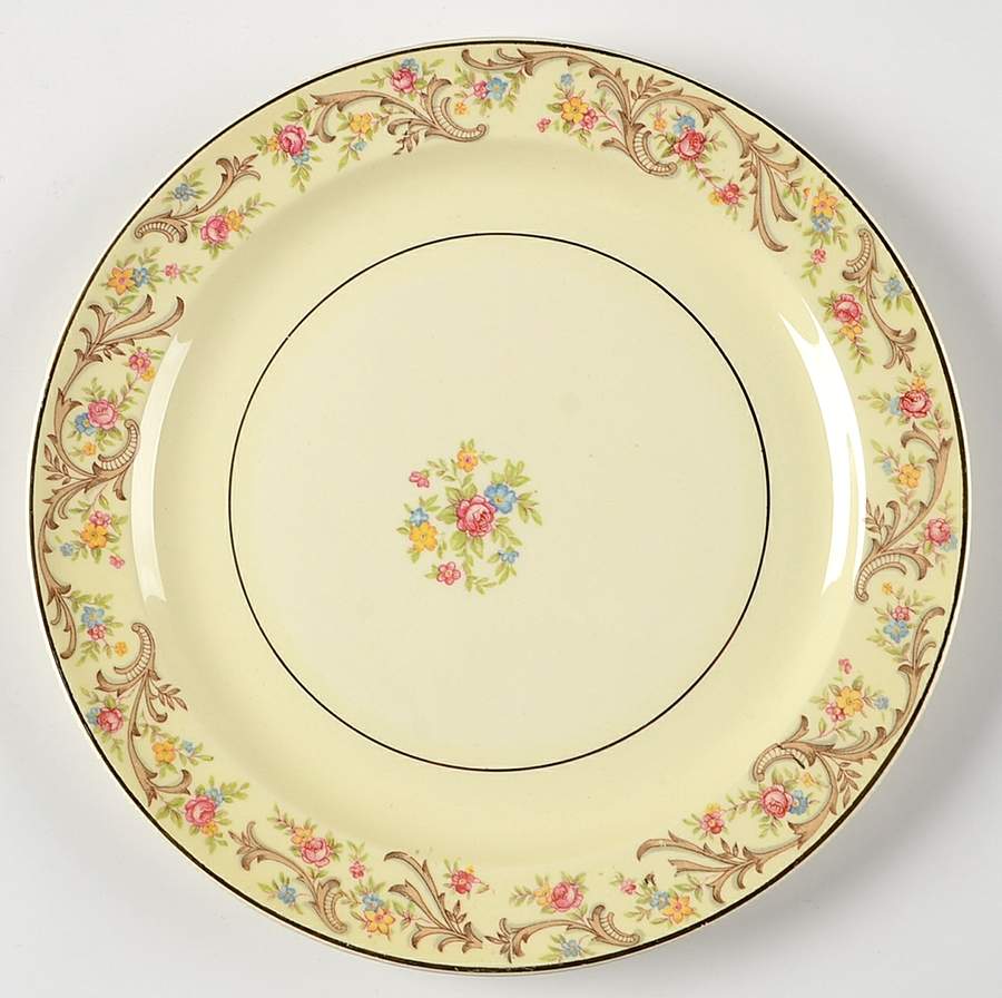 Scroll Border Salad Plate by Taylor, Smith & Taylor (Ts&T)-1