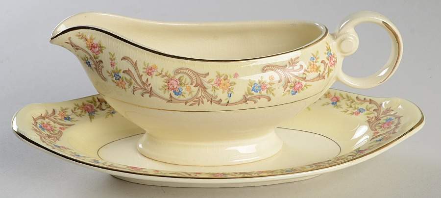 Scroll Border Gravy Boat & Underplate by Taylor, Smith & Taylor (Ts&T)-1