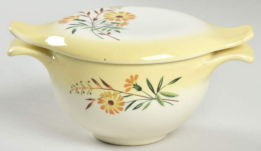 Shasta Daisy Sugar Bowl & Lid by Taylor, Smith & Taylor (Ts&T)-1