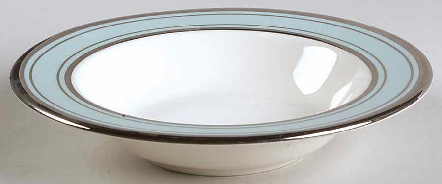 Silver Blue Rim Fruit/Dessert (Sauce) Bowl by Taylor, Smith & Taylor (Ts&T)-1