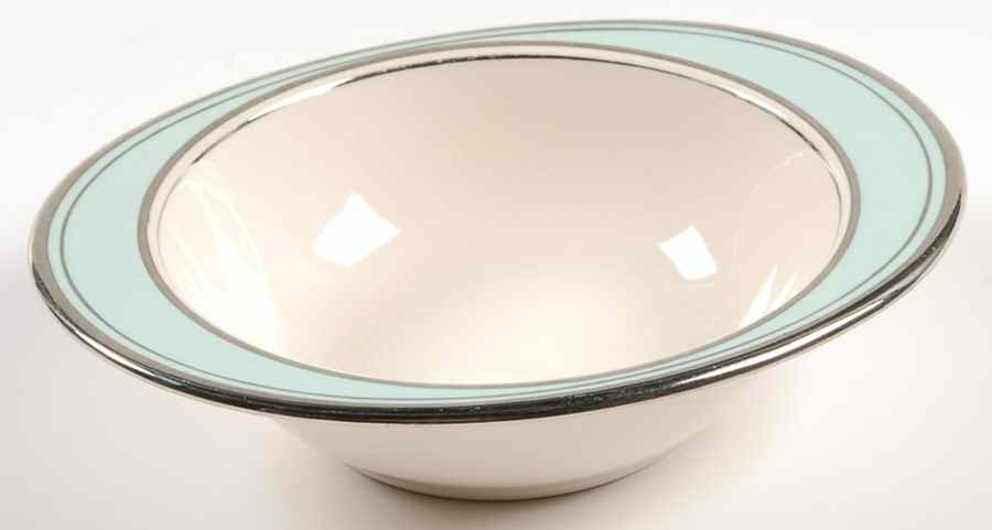 Silver Blue Lugged Cereal Bowl by Taylor, Smith & Taylor (Ts&T)-1