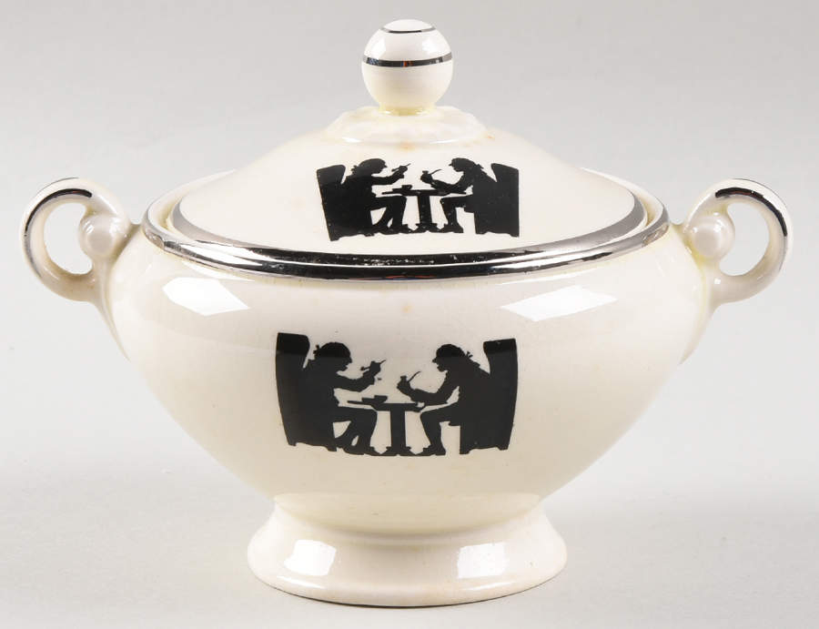 Silhouette Sugar Bowl & Lid by Taylor, Smith & Taylor (Ts&T)-1