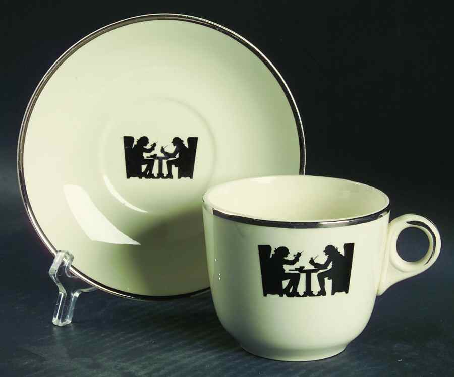 Silhouette Flat Cup & Saucer Set by Taylor, Smith & Taylor (Ts&T)-1