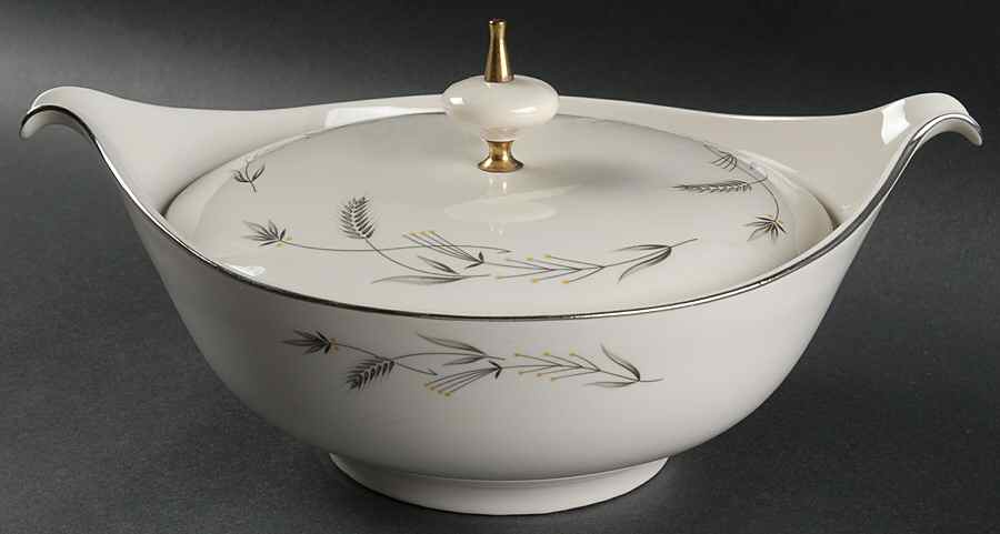 Silver Wheat Round Covered Vegetable by Taylor, Smith & Taylor (Ts&T)-1