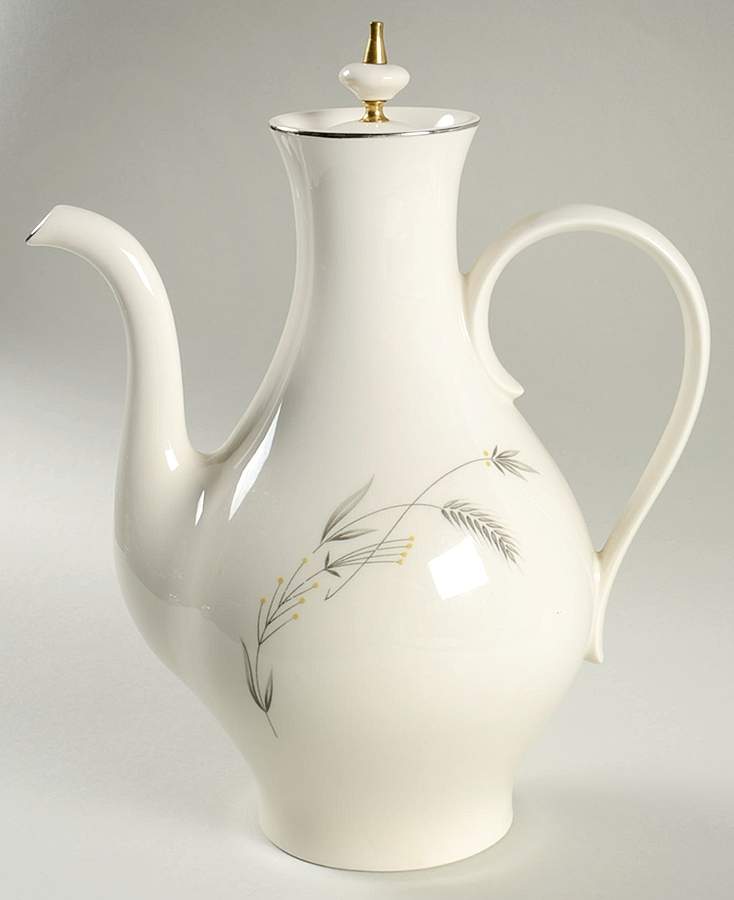 Silver Wheat Coffee Pot & Lid by Taylor, Smith & Taylor (Ts&T)-1