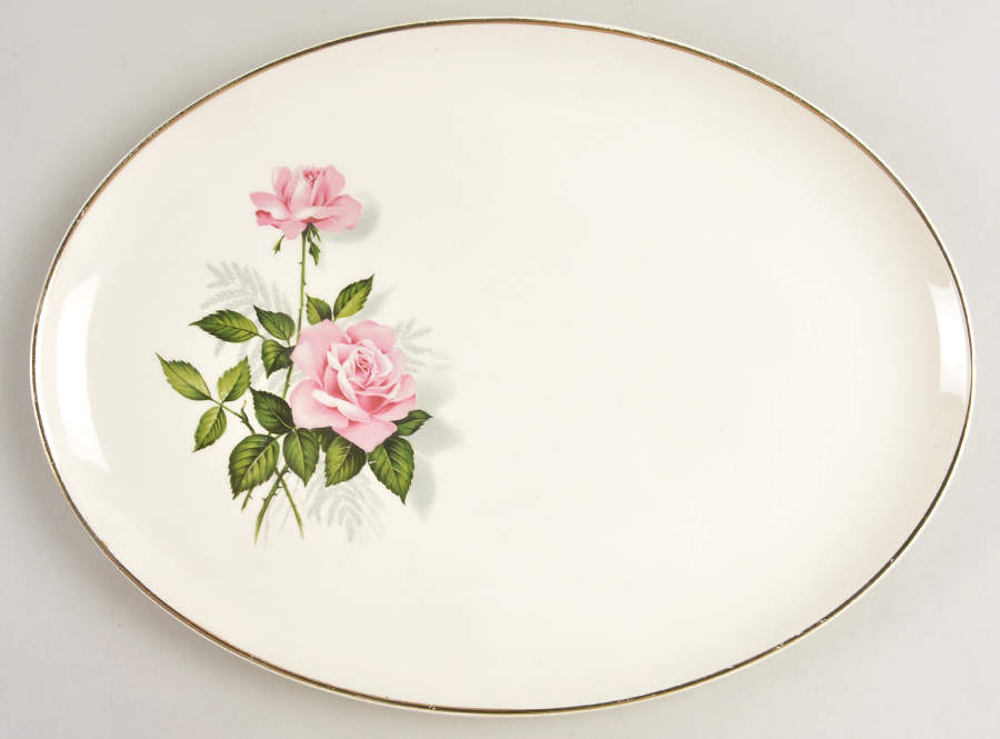 Summer Rose Gold 11" Oval Serving Platter by Taylor, Smith & Taylor (Ts&T)-1