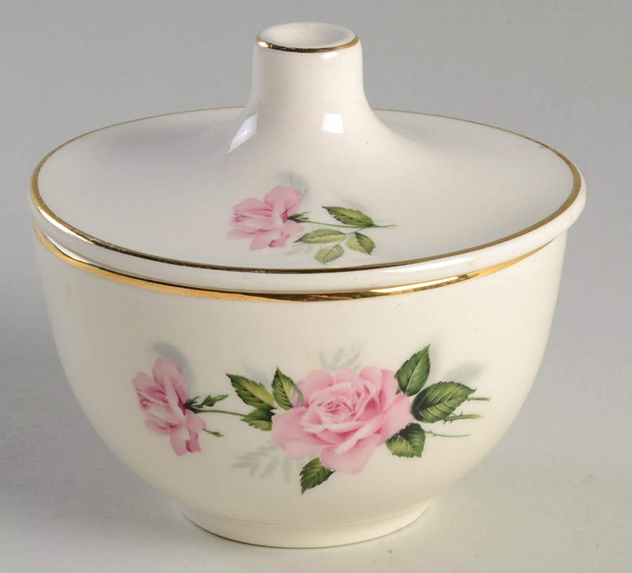 Summer Rose Gold Sugar Bowl & Lid by Taylor, Smith & Taylor (Ts&T)-1