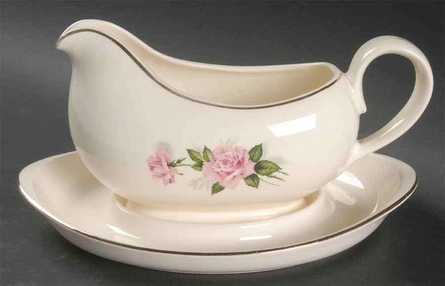 Summer Rose Gold Gravy Boat & Underplate by Taylor, Smith & Taylor (Ts&T)-1