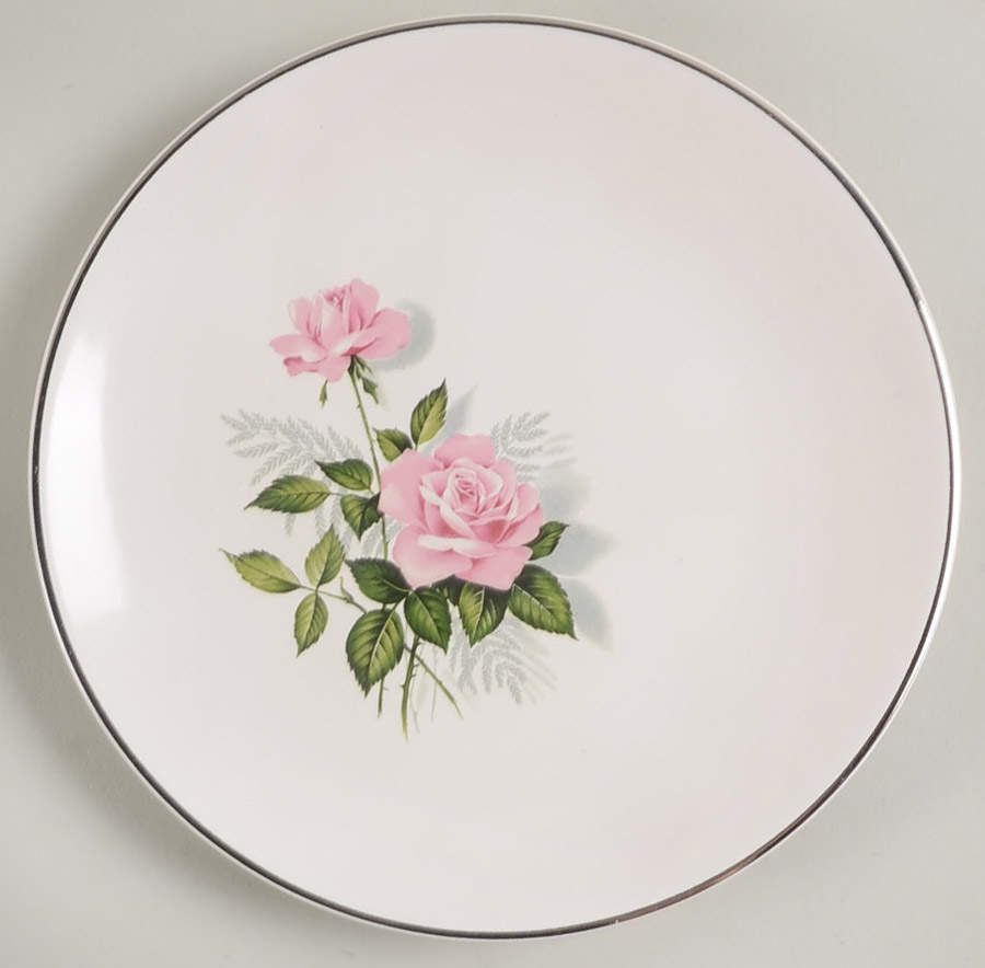 Summer Rose Platinum Dessert/Pie Plate by Taylor, Smith & Taylor (Ts&T)-1