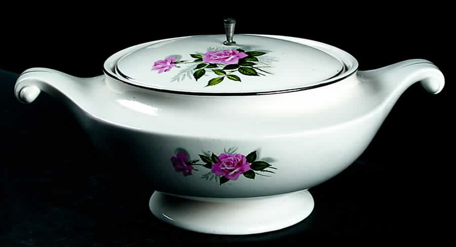 Summer Rose Platinum Round Covered Vegetable by Taylor, Smith & Taylor (Ts&T)-1