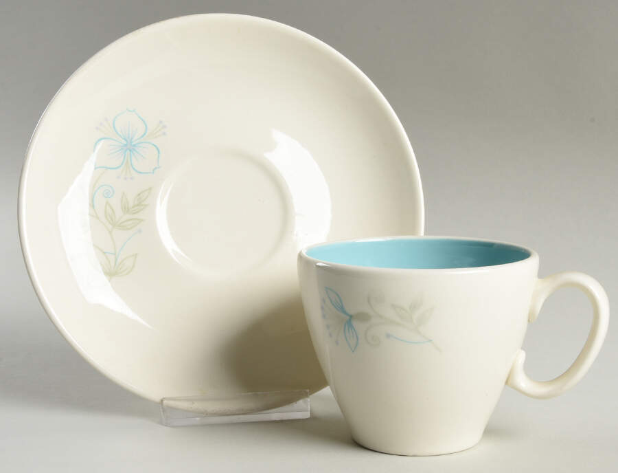 Summertime Flat Cup & Saucer Set by Taylor, Smith & Taylor (Ts&T)-1