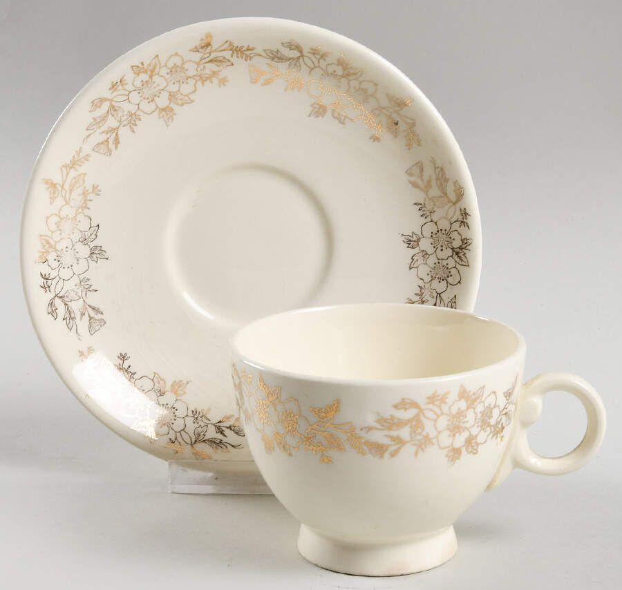 TST131 Footed Cup & Saucer Set by Taylor, Smith & Taylor (Ts&T)-1