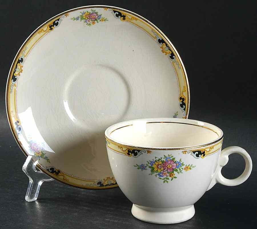 TST134 Footed Cup & Saucer Set by Taylor, Smith & Taylor (Ts&T)-1