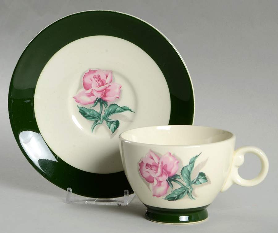 TST15 Footed Cup & Saucer Set by Taylor, Smith & Taylor (Ts&T)-1