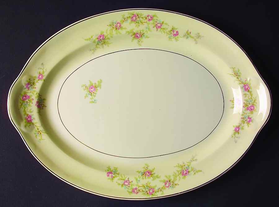 1743 13" Oval Serving Platter by Taylor, Smith & Taylor (Ts&T)-1