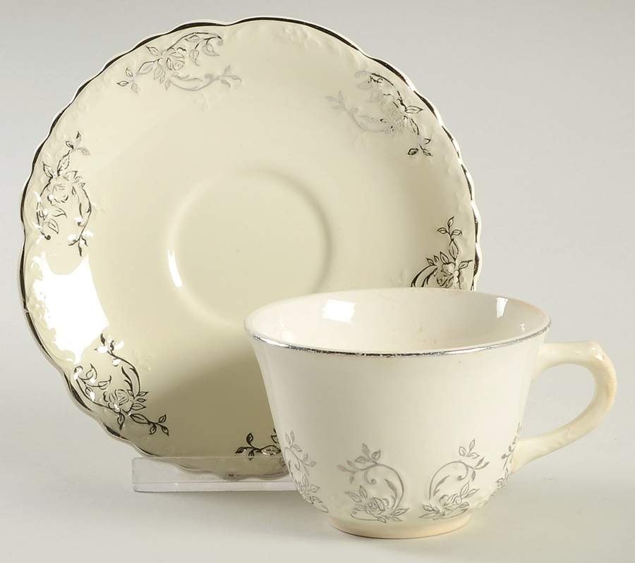 1115 Flat Cup & Saucer Set by Taylor, Smith & Taylor (Ts&T)-1