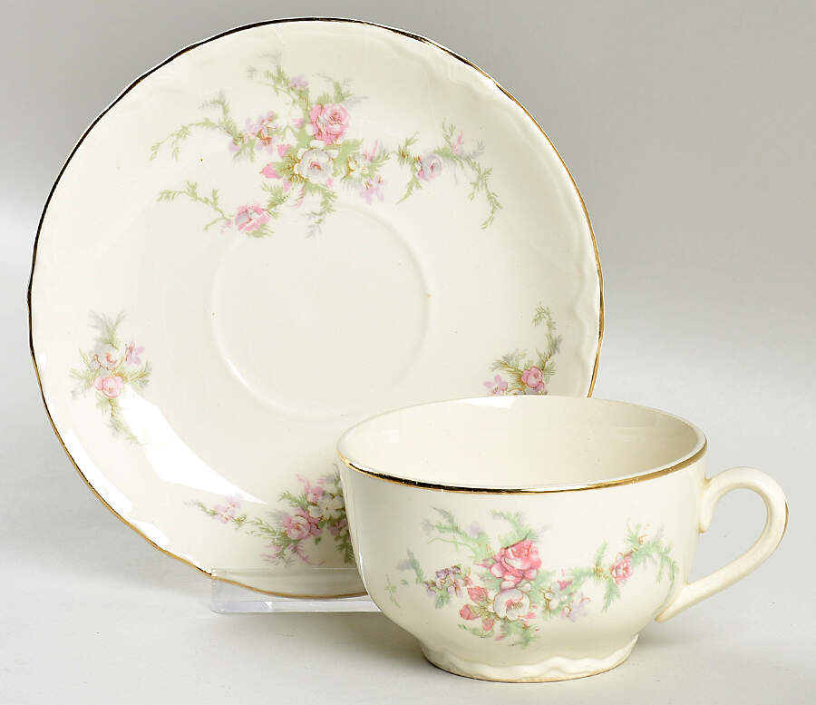 1653 Flat Cup & Saucer Set by Taylor, Smith & Taylor (Ts&T)-1