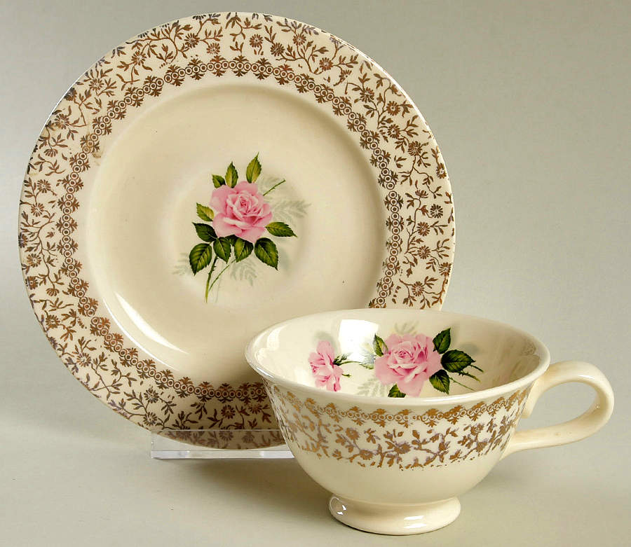 TST177 Footed Cup & Saucer Set by Taylor, Smith & Taylor (Ts&T)-1