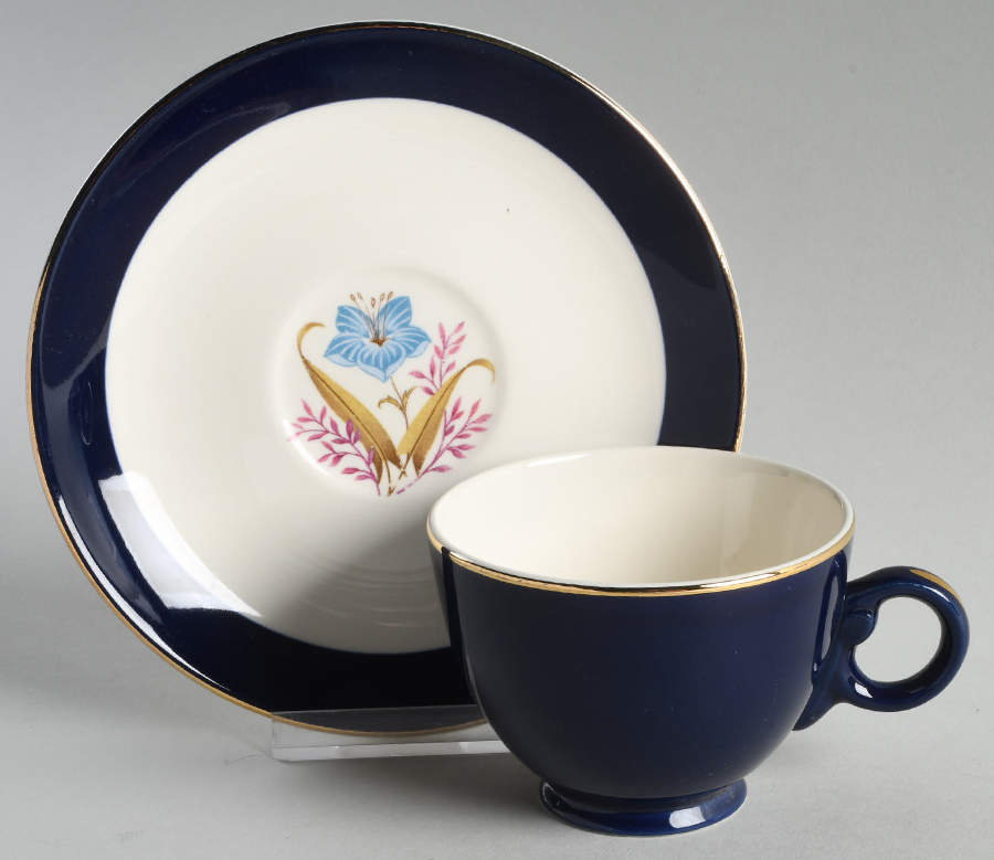 TST2 Footed Cup & Saucer Set by Taylor, Smith & Taylor (Ts&T)-1