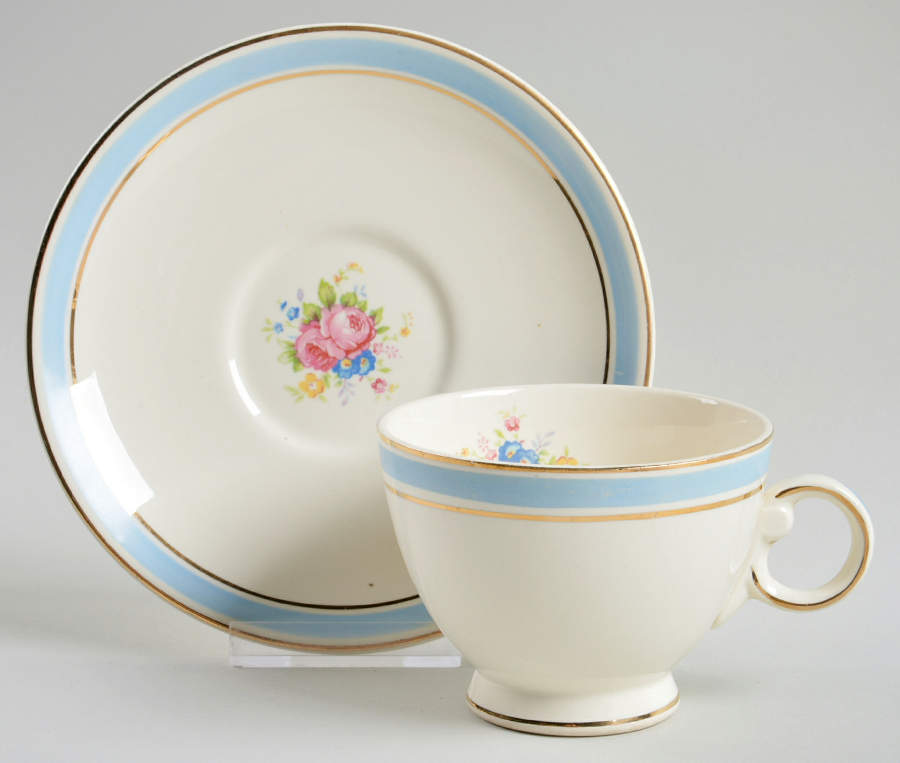 1681 Footed Cup & Saucer Set by Taylor, Smith & Taylor (Ts&T)-1