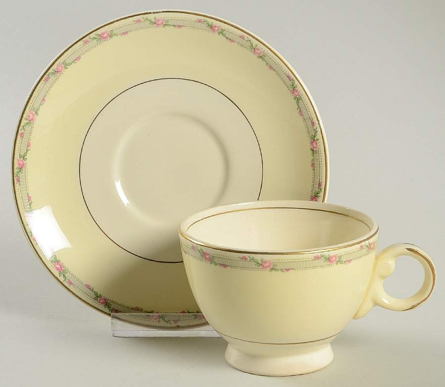 TST257 Footed Cup & Saucer Set by Taylor, Smith & Taylor (Ts&T)-1