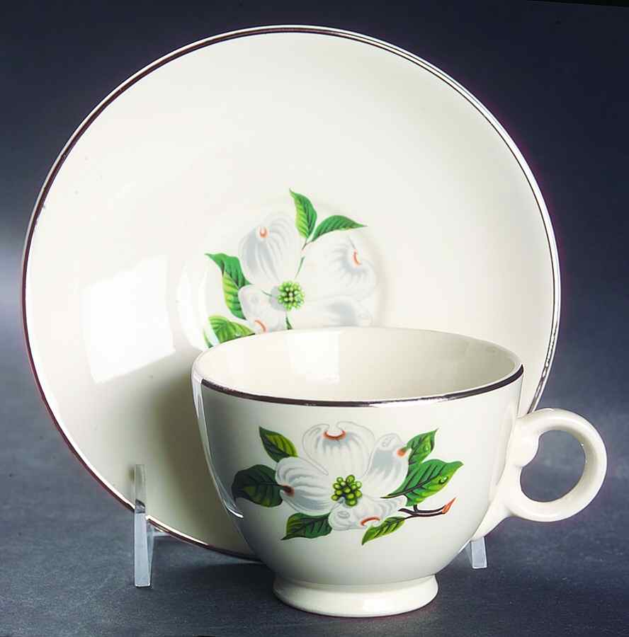 TST259 Footed Cup & Saucer Set by Taylor, Smith & Taylor (Ts&T)-1