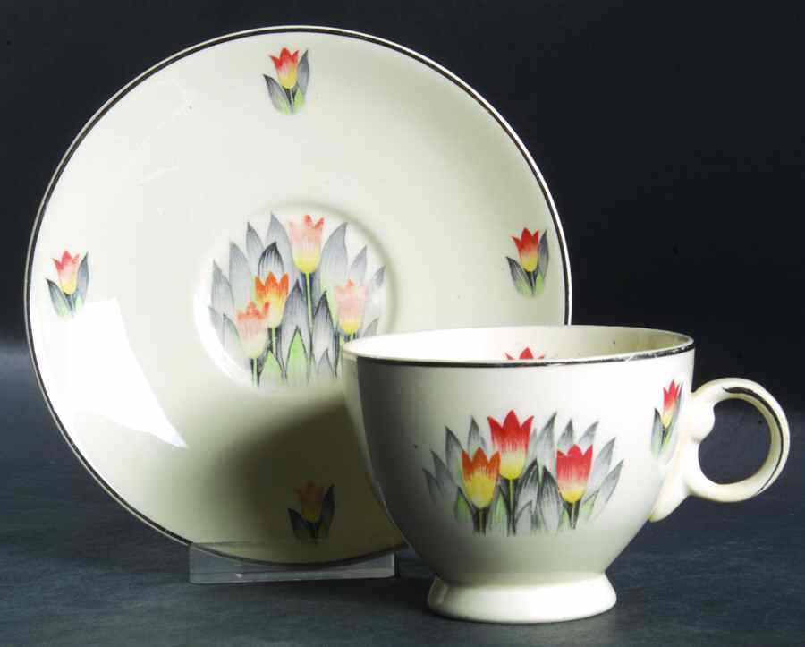 TST277 Footed Cup & Saucer Set by Taylor, Smith & Taylor (Ts&T)-1