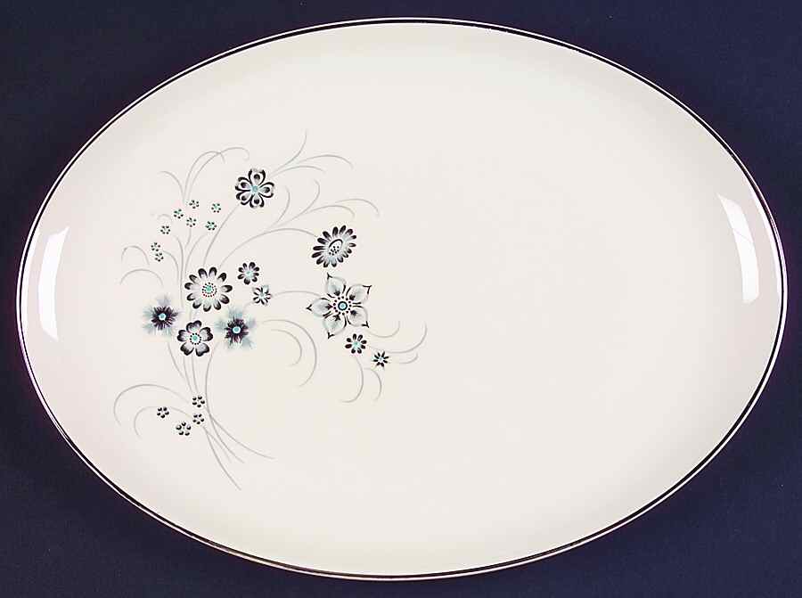 Silver Mist 11" Oval Serving Platter by Taylor, Smith & Taylor (Ts&T)-1