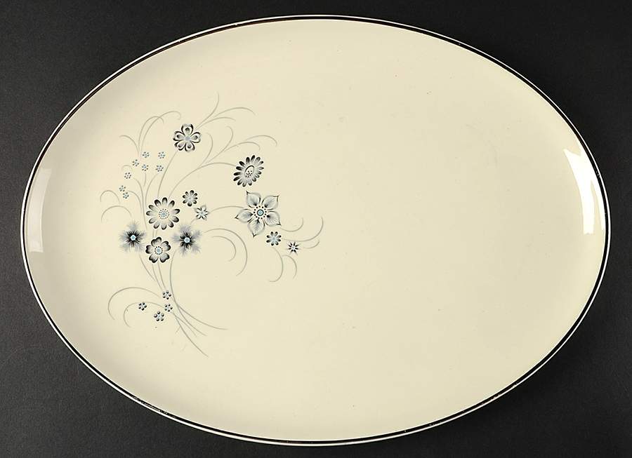 Silver Mist 13" Oval Serving Platter by Taylor, Smith & Taylor (Ts&T)-1