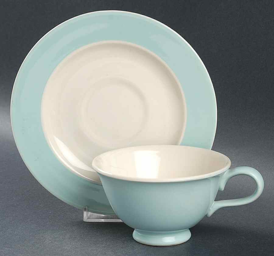 TST38 Footed Cup & Saucer Set by Taylor, Smith & Taylor (Ts&T)-1