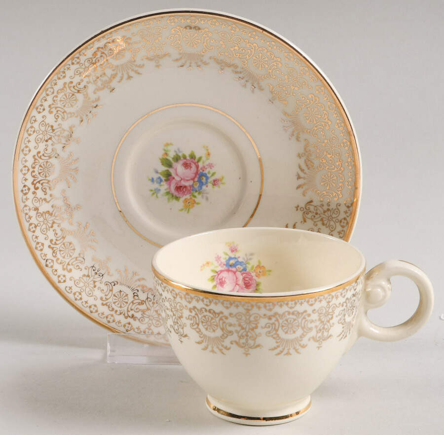 TST45 Footed Demitasse Cup & Saucer Set by Taylor, Smith & Taylor (Ts&T)-1