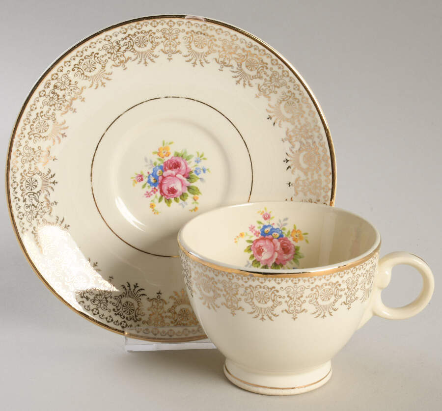 TST45 Footed Cup & Saucer Set by Taylor, Smith & Taylor (Ts&T)-1