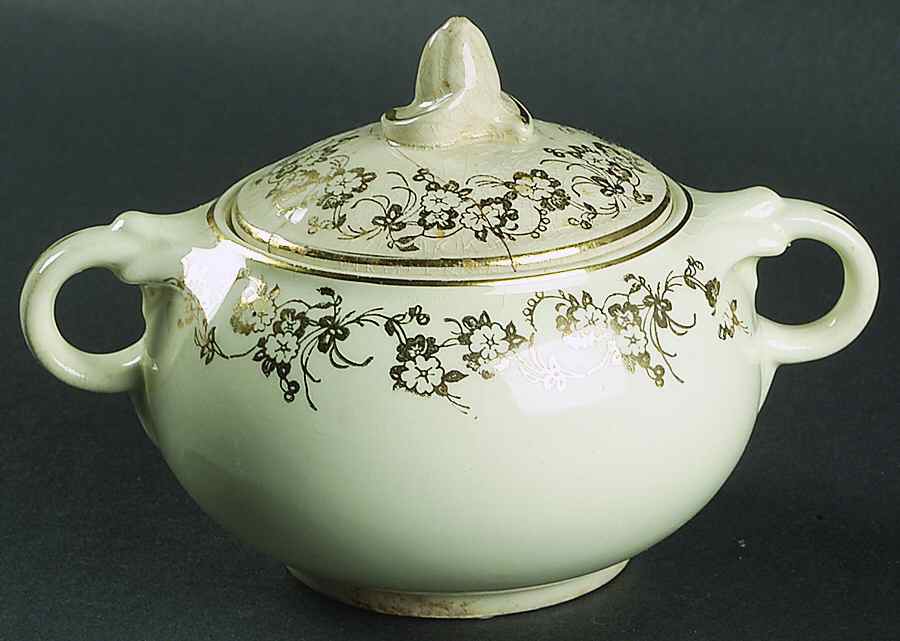 843 1-2 Sugar Bowl & Lid by Taylor, Smith & Taylor (Ts&T)-1