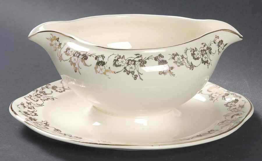 843 1-2 Gravy Boat with Attached Underplate by Taylor, Smith & Taylor (Ts&T)-1
