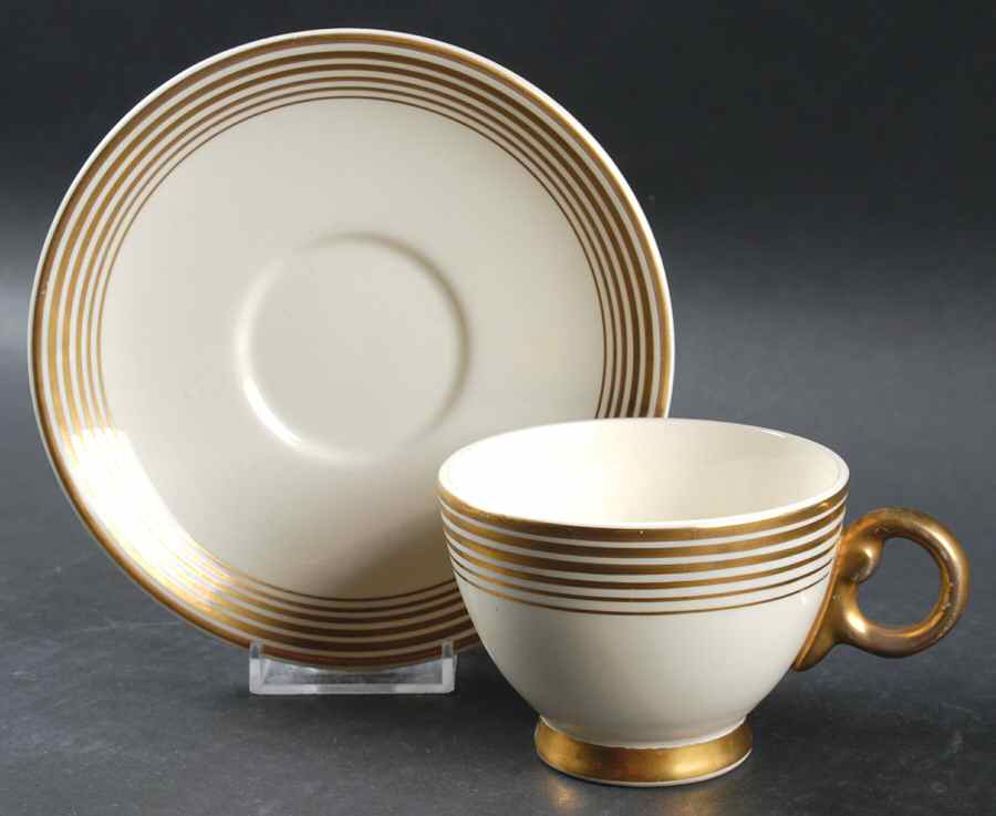 600 Footed Cup & Saucer Set by Taylor, Smith & Taylor (Ts&T)-1