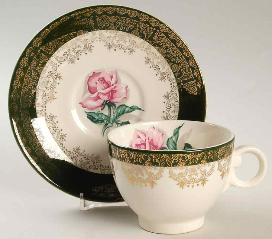 TST7 Footed Cup & Saucer Set by Taylor, Smith & Taylor (Ts&T)-1